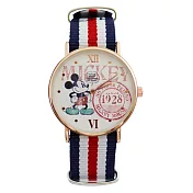 Disney 授權迪士尼系列 英倫風格多種顏色休閒帆布錶-1928米奇