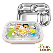 祝福森林 不鏽鋼無毒兩用兒童餐盒粉膚-野餐