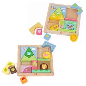 台灣【Mentari木頭玩具】歡樂農場組合拼圖+動物森林組合拼圖