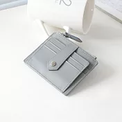 【Solomon 原創設計皮件】金魚火花卡夾拉鍊零錢包竺灰