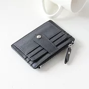 【Solomon 原創設計皮件】金魚火花卡夾拉鍊零錢包基底黑