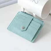 【Solomon 原創設計皮件】金魚火花卡夾拉鍊零錢包湖水綠