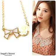 【Angel’s Secret】凡爾賽玫瑰˙蝴蝶結項鍊-香草白色