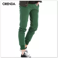 ORENDA 自在有型舒適縮口褲M綠