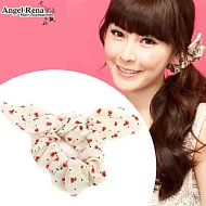 【Angel Rena】韓妞夯款˙雪紡兔耳朵髮束-米杏小花束紅
