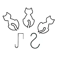 貓咪鑄鐵3P掛勾-黑