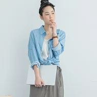 【BR】棉質丹寧牛仔長袖襯衫-共2色(XL-XXXL可選)XL淺藍色