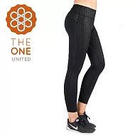 【The One】高彈力 速乾緊身九分運動褲S紋麟黑