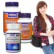 《NOW健而婷》開學精明活力套組(強效B群+葉黃素+深海魚油)