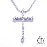 City Diamond『晶鑽十字』K金項鍊