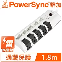 【群加 PowerSync】防雷擊5開5插延長線(磁鐵固定) / 1.8M (PT-502)