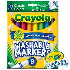 美國crayola 可水洗8色粗頭彩色筆─經典色