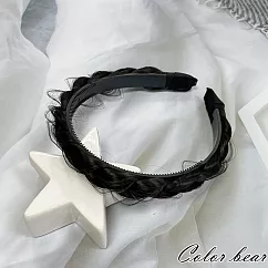 【卡樂熊】仙女魚骨辮子凌亂感造型髮箍(四色)─ 自然黑