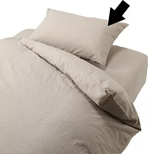 [MUJI 無印良品]柔舒水洗棉枕套/100/米色