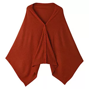 [MUJI 無印良品]嫘縈混溫調多用披肩橘色