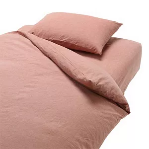 [MUJI 無印良品]柔舒水洗棉低反發枕套/粉紅