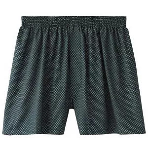 [MUJI 無印良品]男棉布帛平口內褲綠水玉M