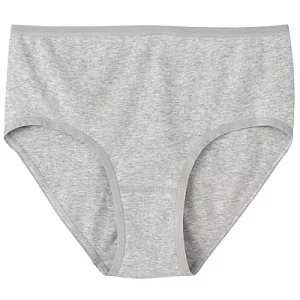 [MUJI 無印良品]女純棉無側縫中腰內褲S淺灰