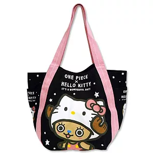 KITTY x 航海王 - KITTY帽喬巴側背包 (黑)L