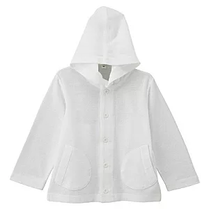 [MUJI 無印良品]男幼棉混連帽外套柔白90