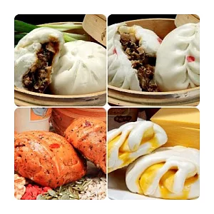 【可味手工包子店】肉包+竹筍包+養生雜糧饅頭+起司饅頭(各6入)(含運)