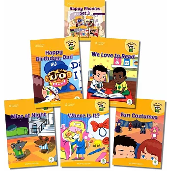 Happy Phonics Set 3 (5 Books + Audio CD/1片)(1/e)