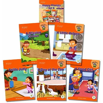 Happy Phonics Set 6 (5 Books + Audio CD/1片)