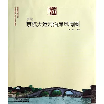 手繪京杭大運河沿岸風情圖