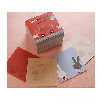 Shinzi Katoh繪本風四色生活便條紙-我的絨毛玩具