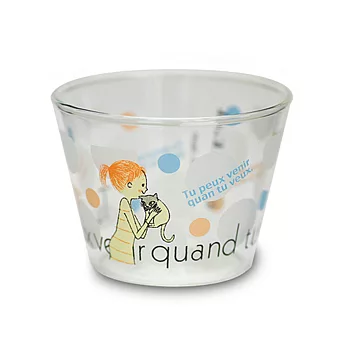 Shinzi Katoh 耐熱彩繪玻璃布丁杯S-貓咪抱抱