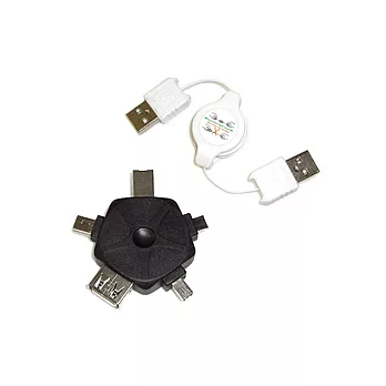 yardix 雙頭標準USB A公伸縮線加五合一轉接頭