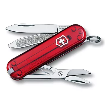 VICTORINOX 經典7用瑞士刀-透明紅透明紅