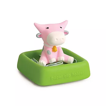 bubu牛迴紋針座-粉紅牛