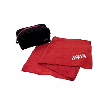 NANA-化妝包+加油巾(紅、黃色，隨機出貨)