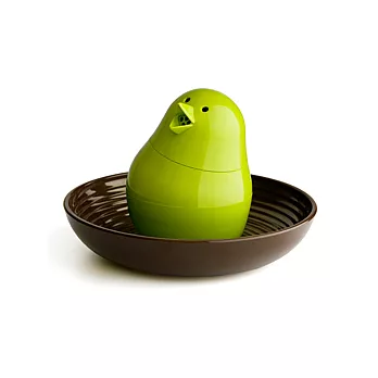 QUALY 唧兒-胡椒鹽罐(白盤+綠鳥)