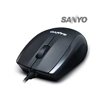SANYO三洋USB有線光學環保鼠(時尚黑)時尚黑