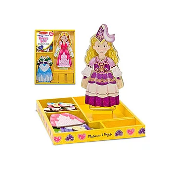 美國 Melissa ＆ Doug 木製站立式 磁力換裝娃娃組【愛麗絲公主魔法衣櫃】- 學習組合搭配、手眼協