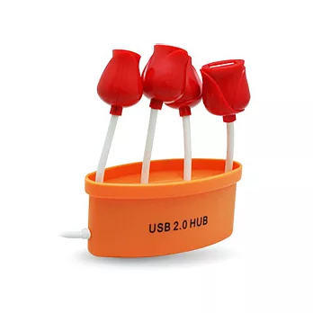 鬱金香 USB 2.0 4PORT HUB 集線器(橘色)