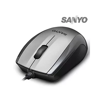SANYO三洋 USB有線光學環保鼠(科技銀)科技銀