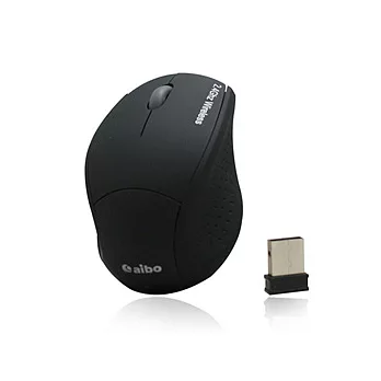 aibo 享樂系列 2.4G 無限精靈 迷你無線光學滑鼠 《皮革黑》