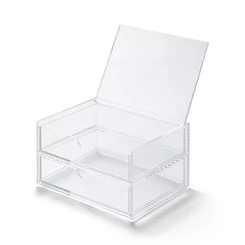 [MUJI 無印良品]壓克力盒附蓋(抽屜式/可堆疊)/2層