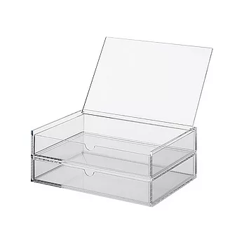 [MUJI 無印良品]壓克力盒附蓋(抽屜式/可堆疊)/2層/大