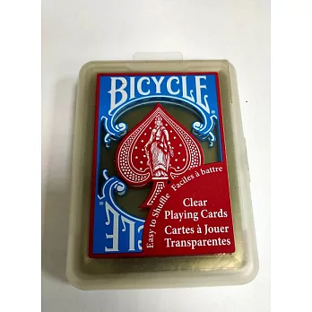 撲克牌 BICYCLE 808 標準尺寸塑膠材質撲克牌紅色牌背藍色天使桃型商標紅藍兩色