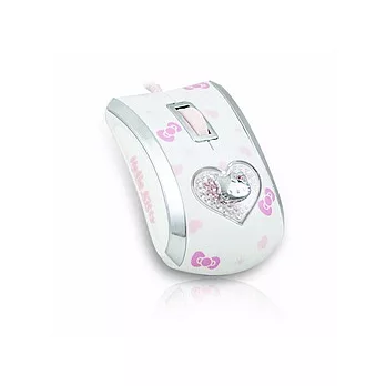 Hello Kitty 晶鑽版愛心雷射滑鼠-白色