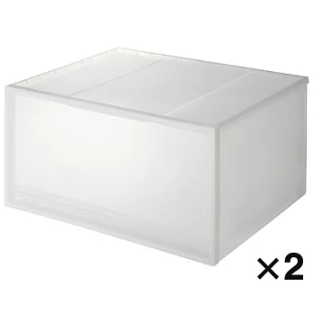 [MUJI 無印良品]PP衣裝盒/橫式/深型/2入