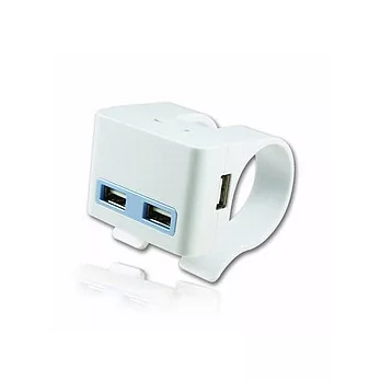 aibo USB 2.0 桌夾式ET造型 4 PORT HUB 集線器【藍白】白色藍框