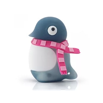 Bone/Penguin Driver 8G企鵝隨身碟-深灰企鵝+粉紅圍巾