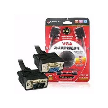 VGA 高級顯示器延長線15pin公 對 15pin母 1.8M