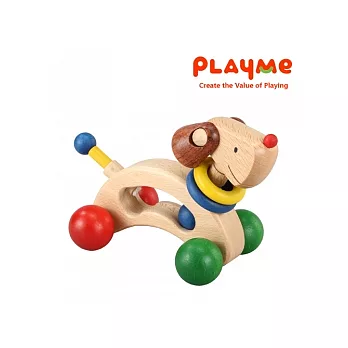 PlayMe:) 快樂狗(彩色)-木製狗狗造型幼兒玩具