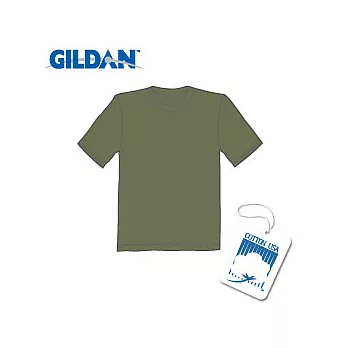 GILDAN 總代理-100%美國棉~ 圓筒短袖素面T-Shirt~軍綠M號